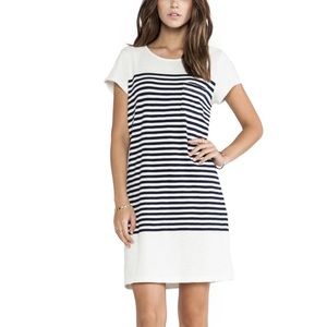 Joie - White and Navy Blue T-Shirt Dress
